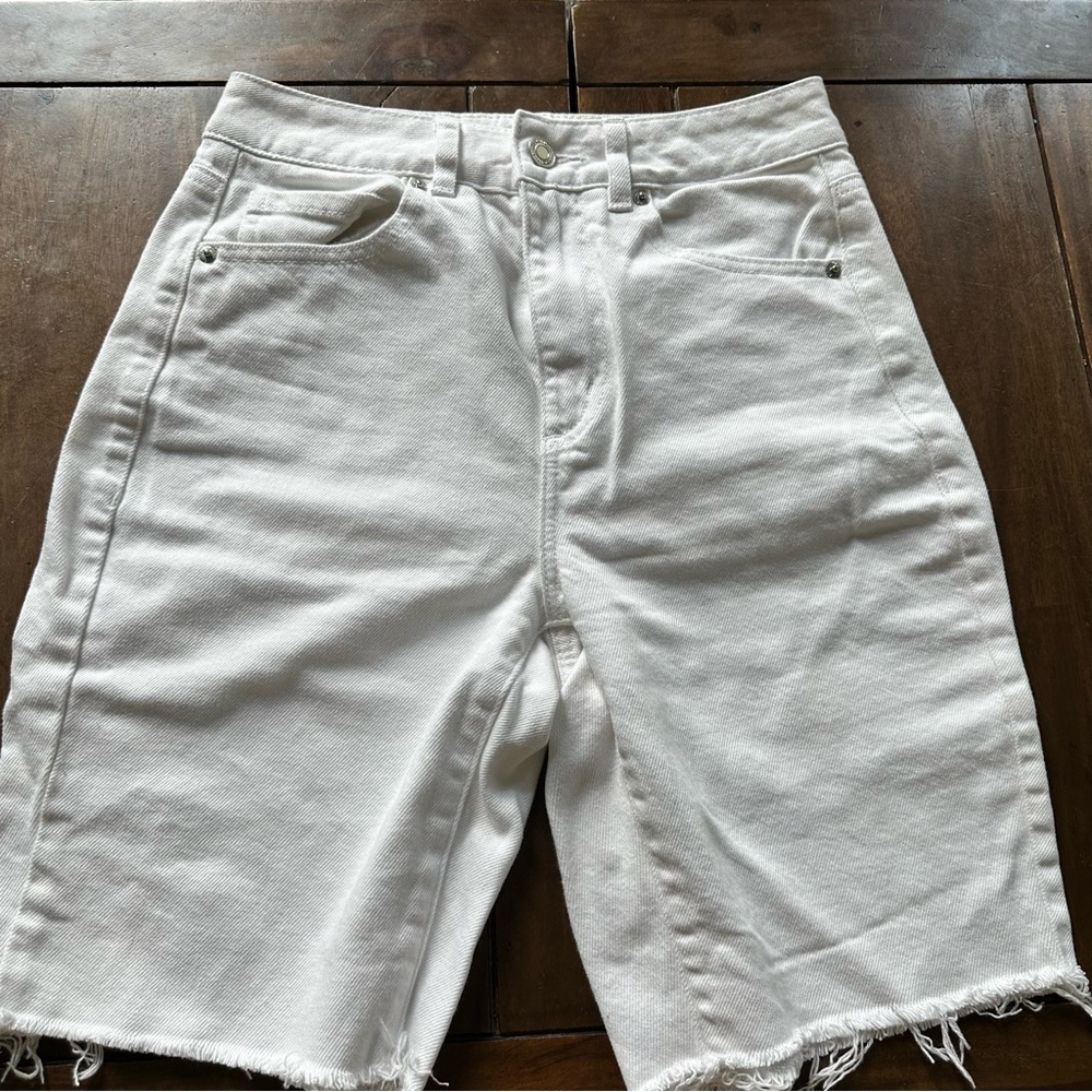White Denim Shorts
